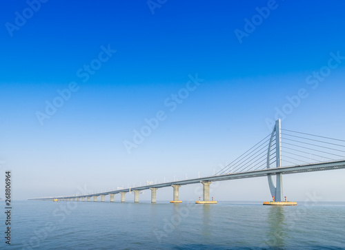 Canvas Print bridge over sea in Zhuhai China