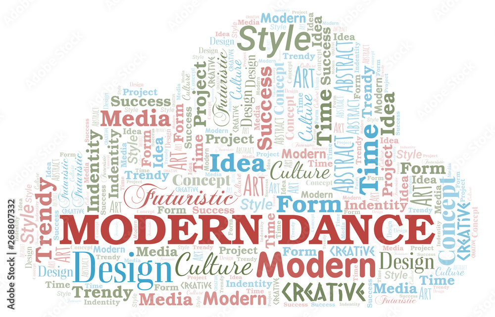 Obraz premium Modern Dance word cloud. Wordcloud made with text only.