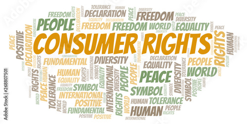 Consumer Rights word cloud. Wordcloud made with text only.