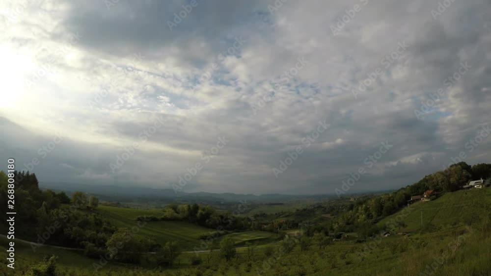 Time lapse of moving clouds, morning, north Croatia, wide angle Time lapse of moving clouds, morning, north Croatia, wide angle