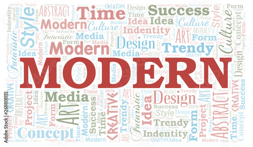 Modern word cloud. Wordcloud made with text only.