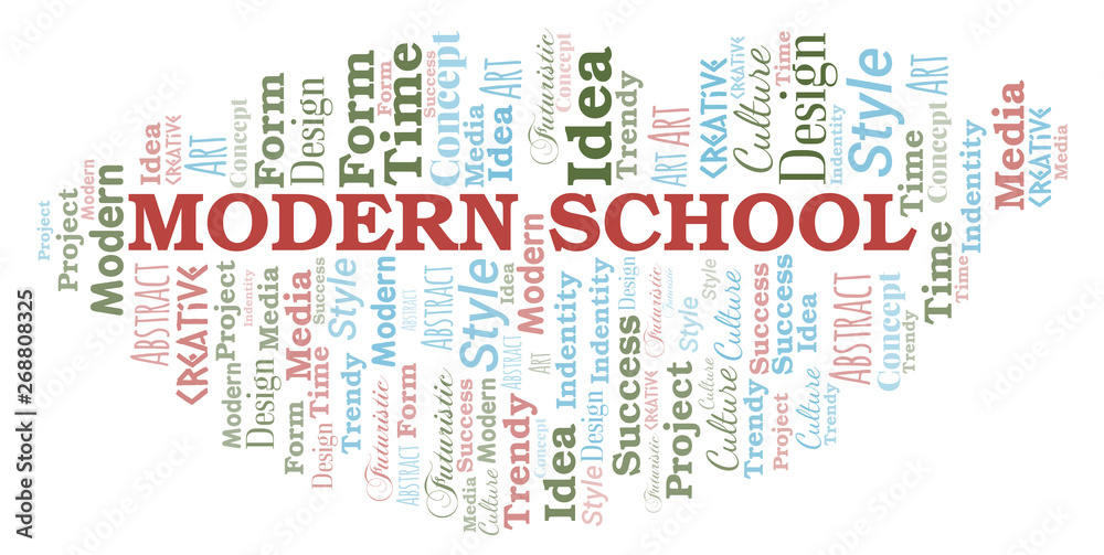 Fototapeta premium Modern School word cloud. Wordcloud made with text only.