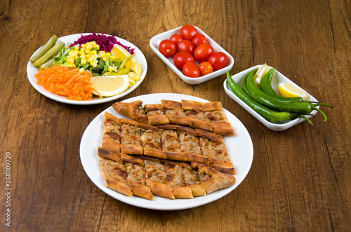 Turkish bread made with chopped meat