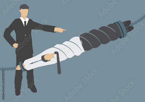 Illustration of businessman has squeezed