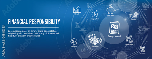 Personal Finance & Responsibility Icon Set - Web Header Banner