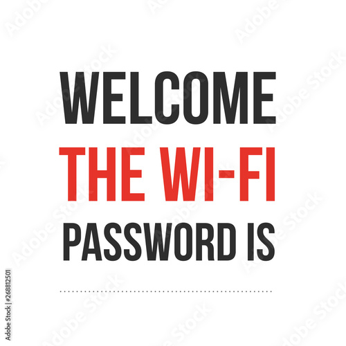 Wifi vector poster for print, internet information, free password communication