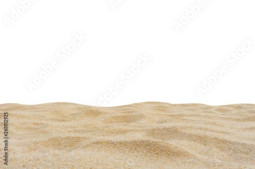 Beach sand texture di-cut isolated on white screen. With cippinp path.