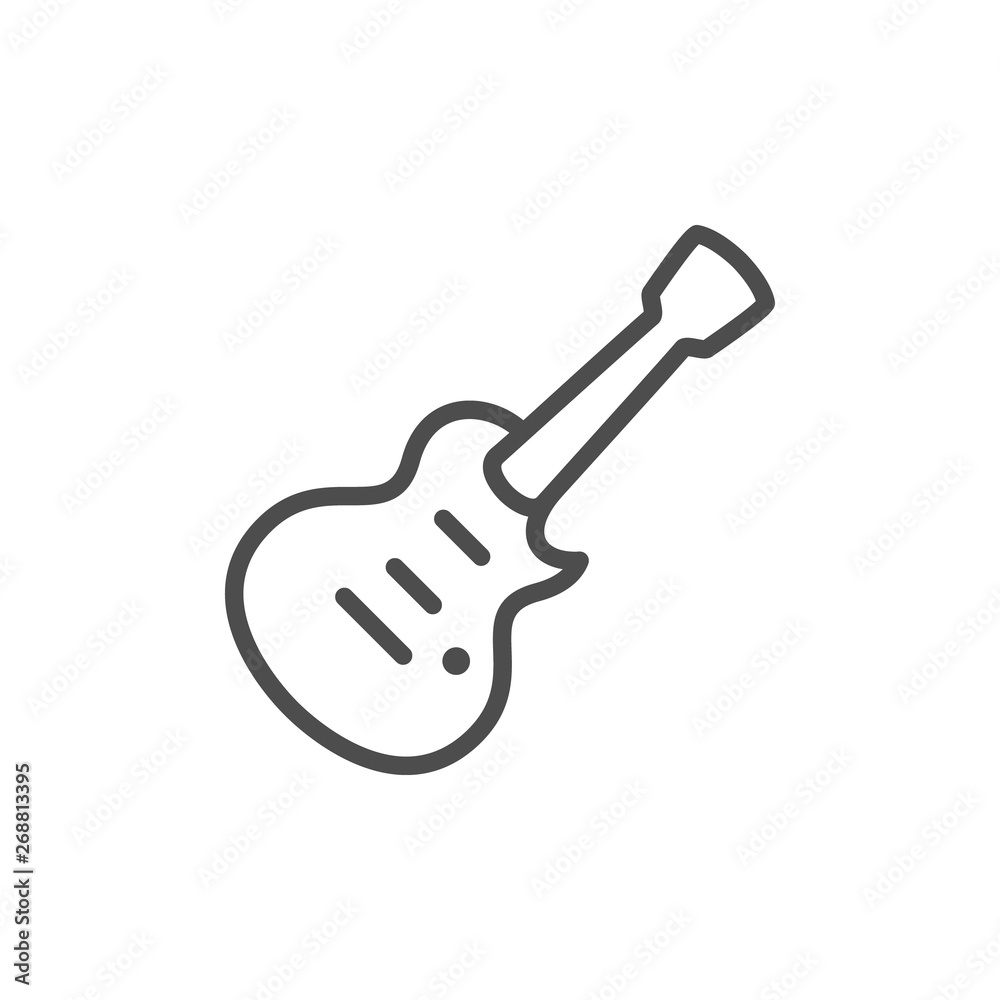 Musical instrument electric guitar line icon Musical instrument electric guitar line icon