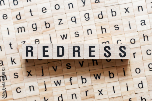 Redress word concept on cubes
