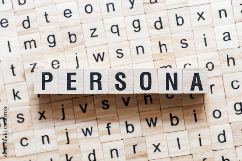 Persona word concept on cubes