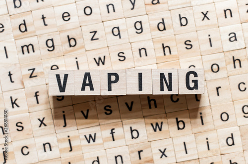 Vaping word concept on cubes