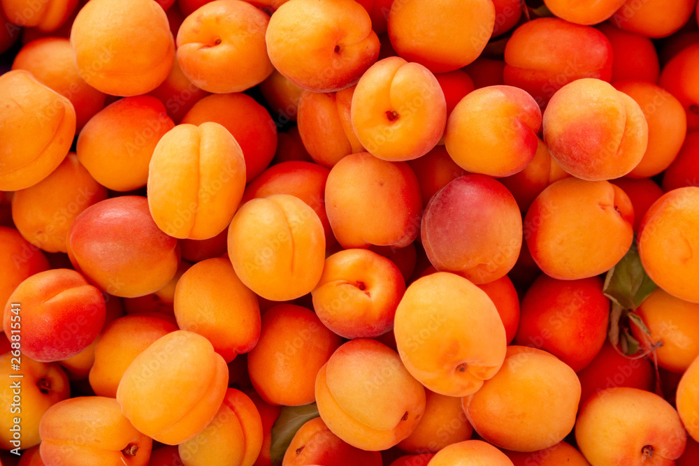 Fresh apricots on the marke closeup backround. Fresh apricots on the marke closeup backround.