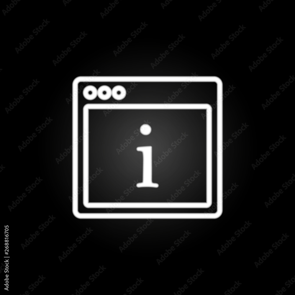 browser information webpage neon icon. Elements of browser set. Simple icon for websites, web design, mobile app, info graphics browser information webpage neon icon. Elements of browser set. Simple icon for websites, web design, mobile app, info graphics