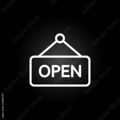 open neon icon. Elements of commerce set. Simple icon for websites, web design, mobile app, info graphics