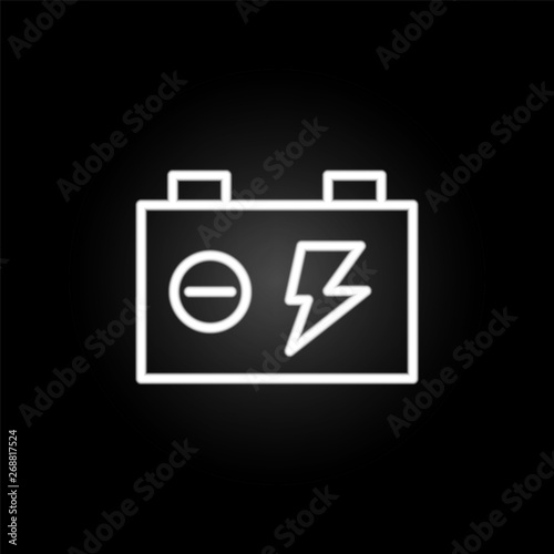 electricity, battery neon icon. Elements of electricity set. Simple icon for websites, web design, mobile app, info graphics