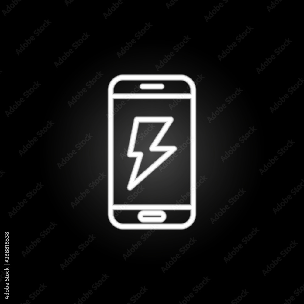 electricity, smartphone neon icon. Elements of electricity set. Simple icon for websites, web design, mobile app, info graphics