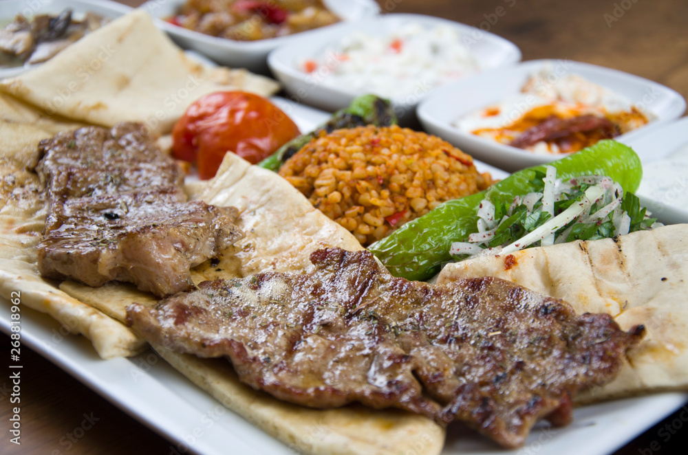 Turkish Grilled Steak and Turkish Appetizers Turkish Grilled Steak and Turkish Appetizers