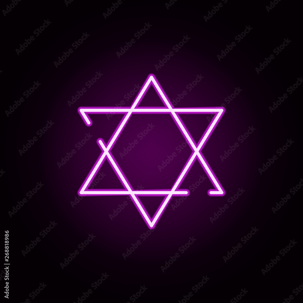 star of David neon icon. Elements of hannukah set. Simple icon for websites, web design, mobile app, info graphics star of David neon icon. Elements of hannukah set. Simple icon for websites, web design, mobile app, info graphics