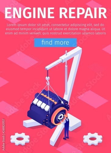 Engine Repair Service Online Advertisement Poster