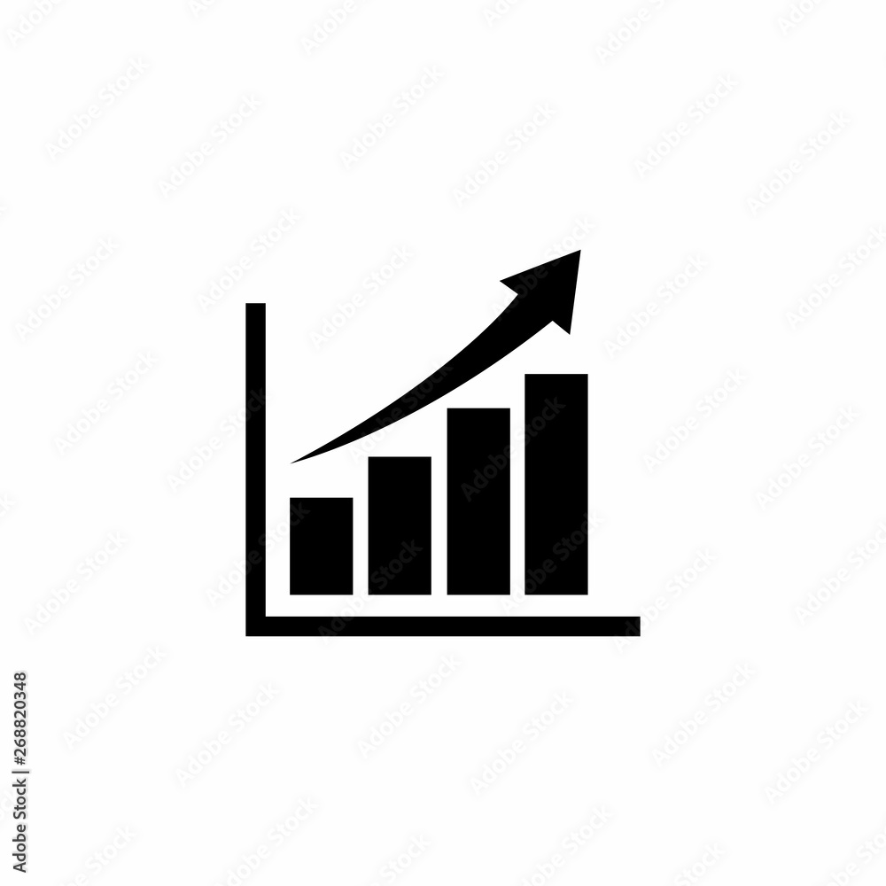 Growing graph icon symbol vector Growing graph icon symbol vector