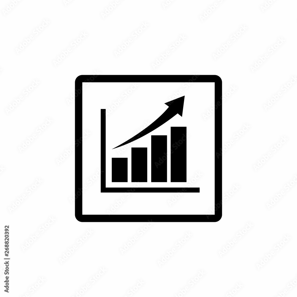 Growing graph icon symbol vector Growing graph icon symbol vector