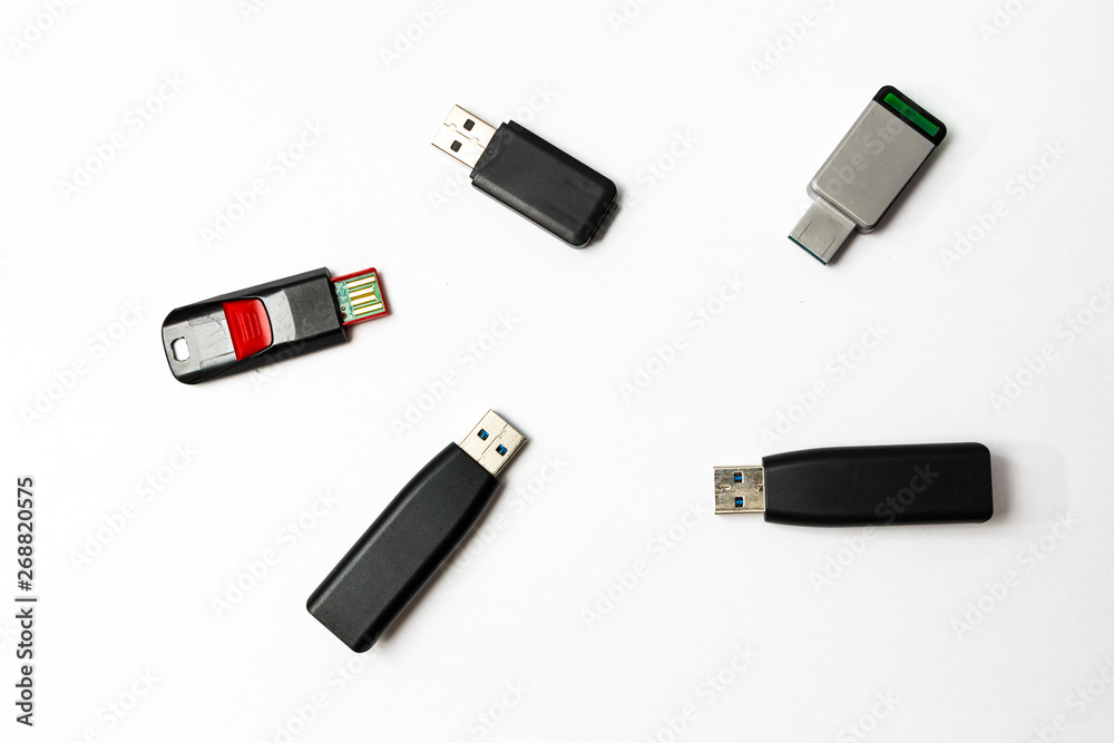 usb flash memory sticks on white background usb flash memory sticks on white background