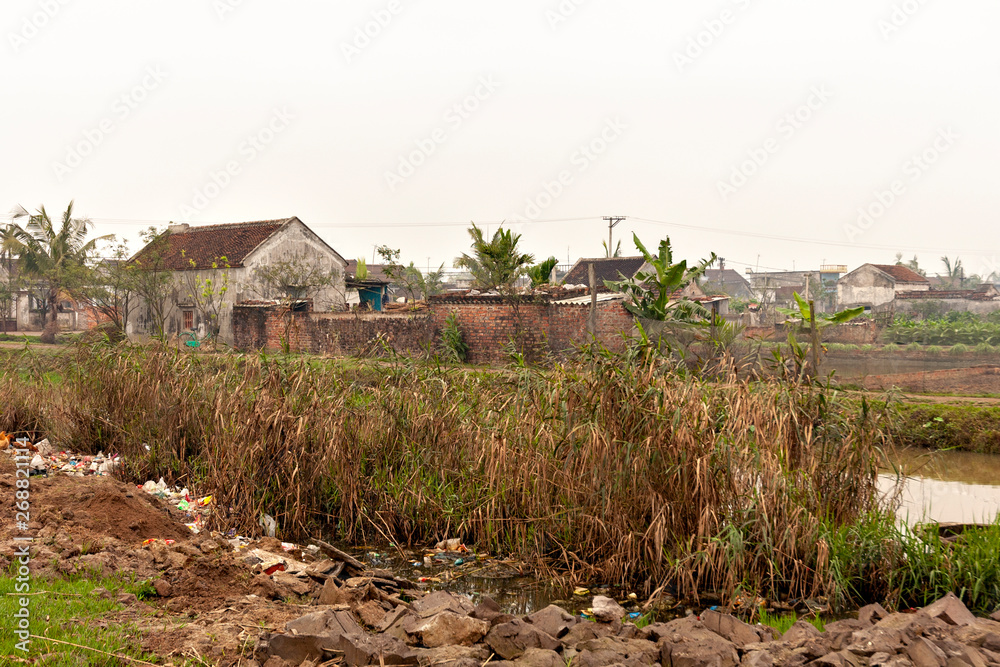 A village of rice farmers in the northern part of Vietnam A village of rice farmers in the northern part of Vietnam