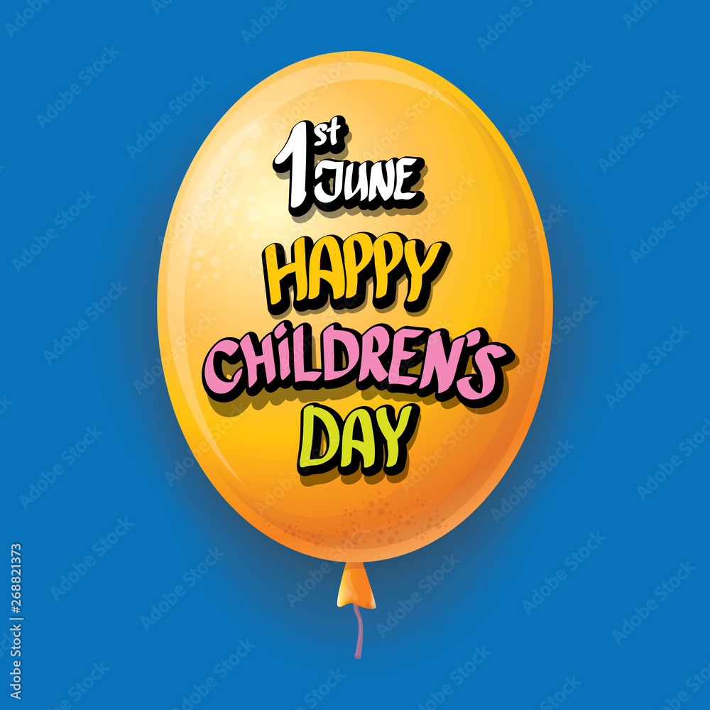 1 june international childrens day background. happy Children day greeting card with balloons in sky. kids day poster