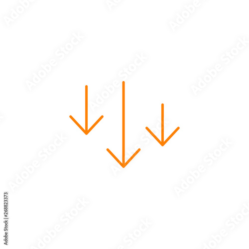 Free Download three linear arrows directed down. Vector illustration isolated on white background. - GFXLoad