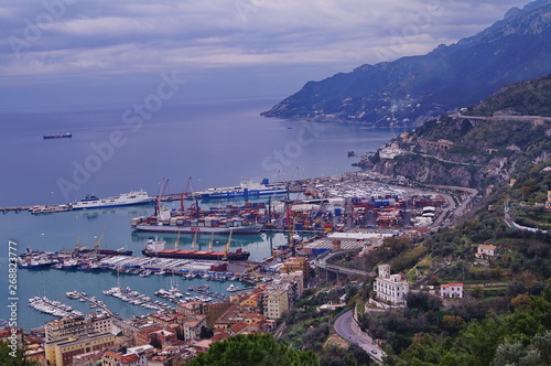 Aerial view of Salerno, Italy