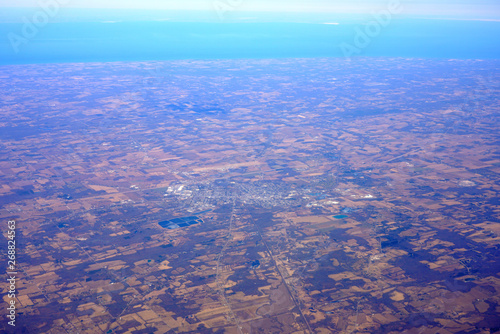 Aerial view of the city of Batavia in upstate New York