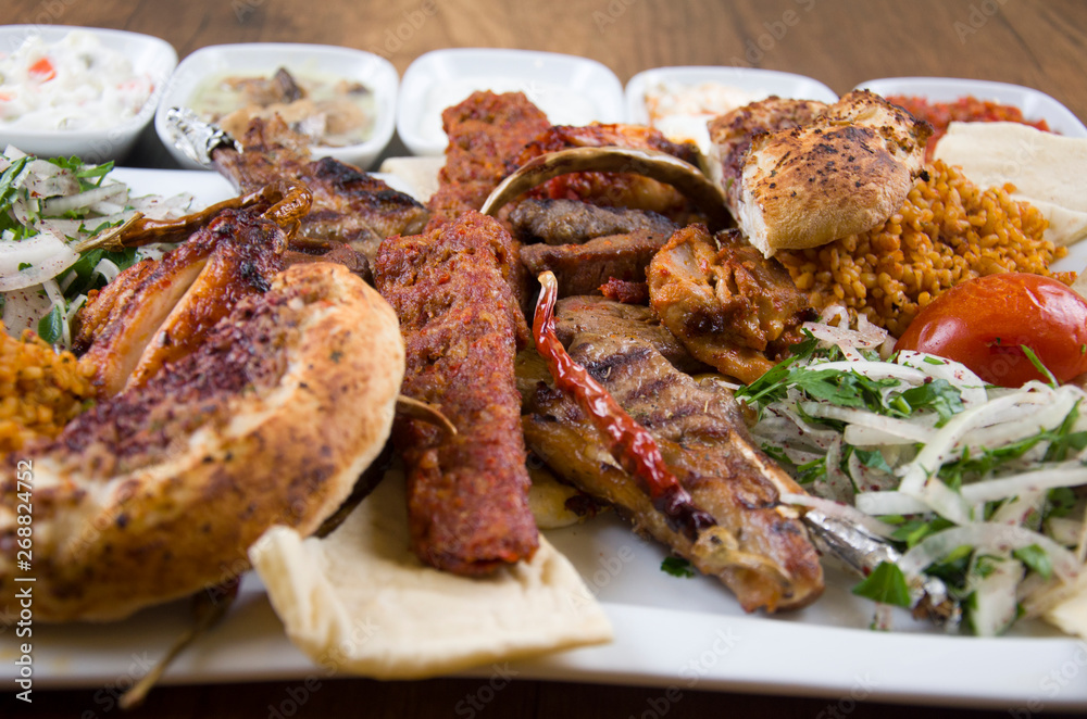 Turkish Mixed Kebabs and Turkish Appetizers Turkish Mixed Kebabs and Turkish Appetizers