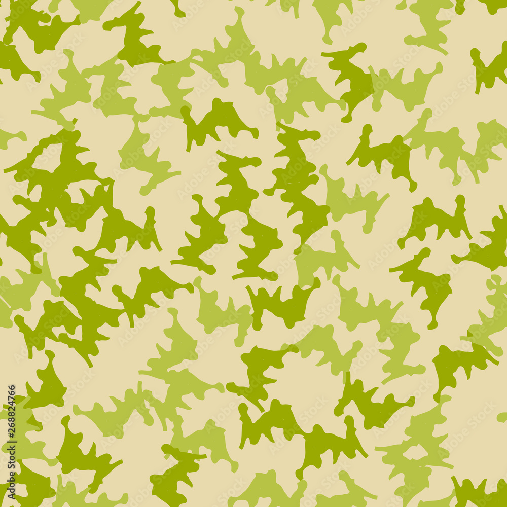 Field camouflage of various shades of green and beige colors Field camouflage of various shades of green and beige colors