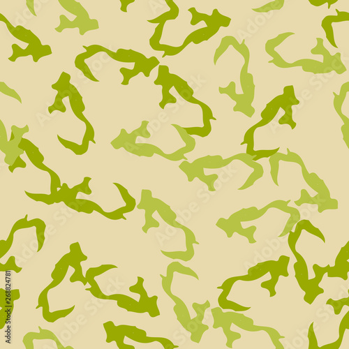 Field camouflage of various shades of green and beige colors © Ko_Te