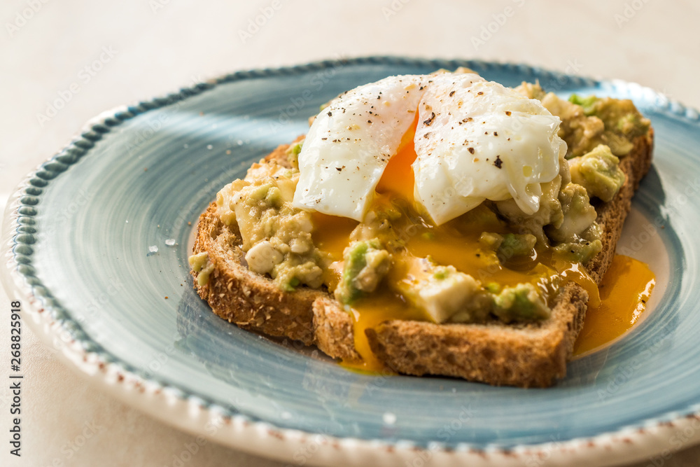 Poached Egg with Avocado Toast for Breakfast. Poached Egg with Avocado Toast for Breakfast.