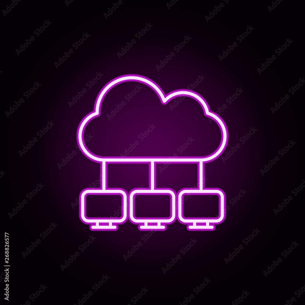 cloud storage neon icon. Elements of online and web set. Simple icon for websites, web design, mobile app, info graphics cloud storage neon icon. Elements of online and web set. Simple icon for websites, web design, mobile app, info graphics