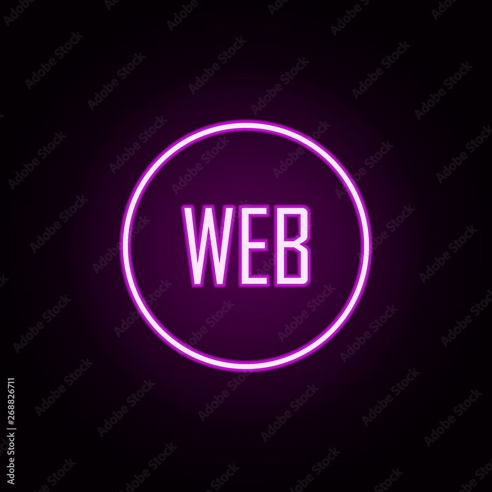 web neon icon. Elements of online and web set. Simple icon for websites, web design, mobile app, info graphics web neon icon. Elements of online and web set. Simple icon for websites, web design, mobile app, info graphics