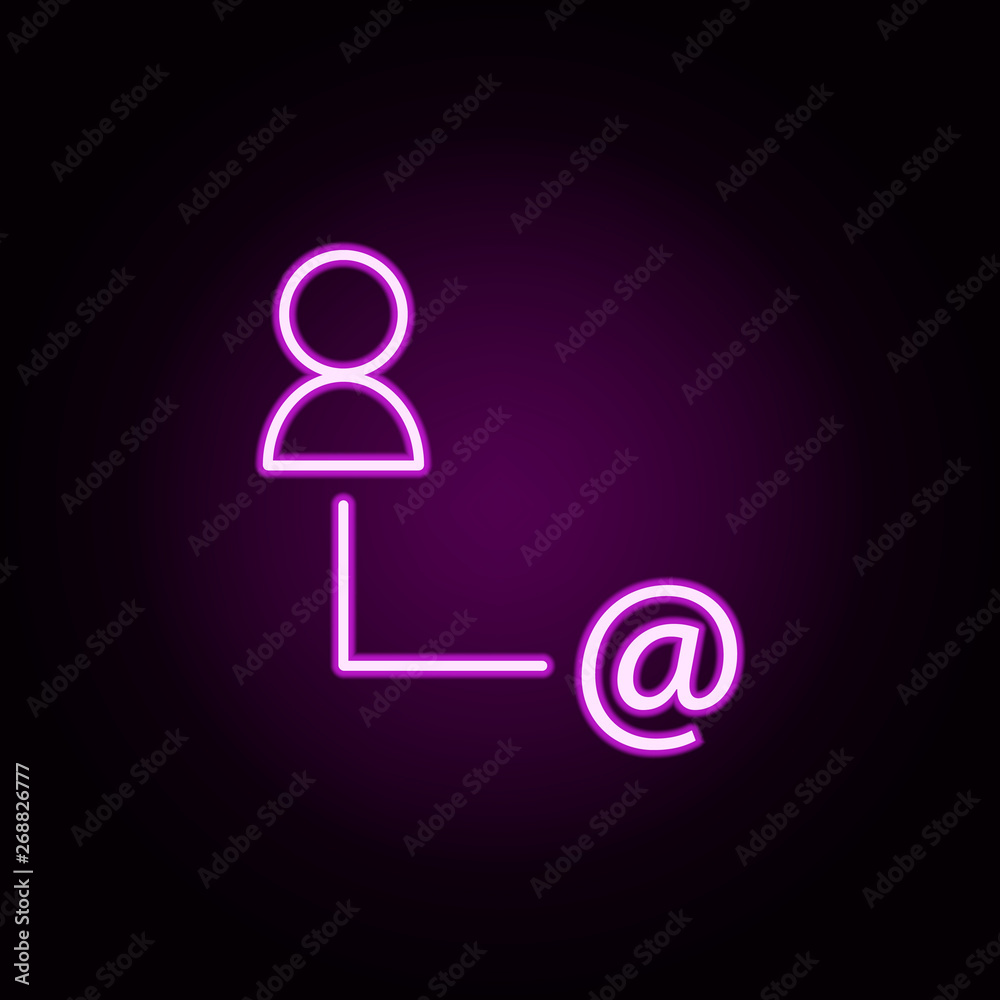 user email neon icon. Elements of online and web set. Simple icon for websites, web design, mobile app, info graphics