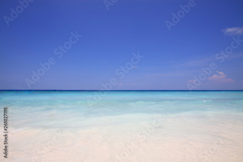 Beautiful summer of Horizon in heaven tropical seascape and paradise of turquoise water in calm ocean. © cocorattanakorn