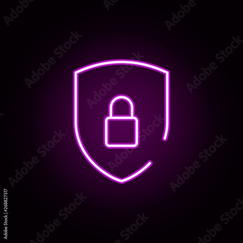 safe 04 neon icon. Elements of security set. Simple icon for websites, web design, mobile app, info graphics