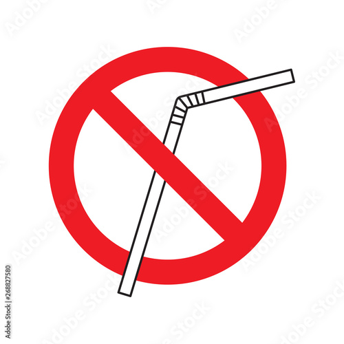 no plastic straw icon- vector illustration