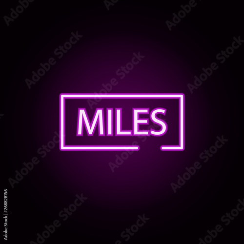 miles per hour neon icon. Elements of speedometer set. Simple icon for websites, web design, mobile app, info graphics