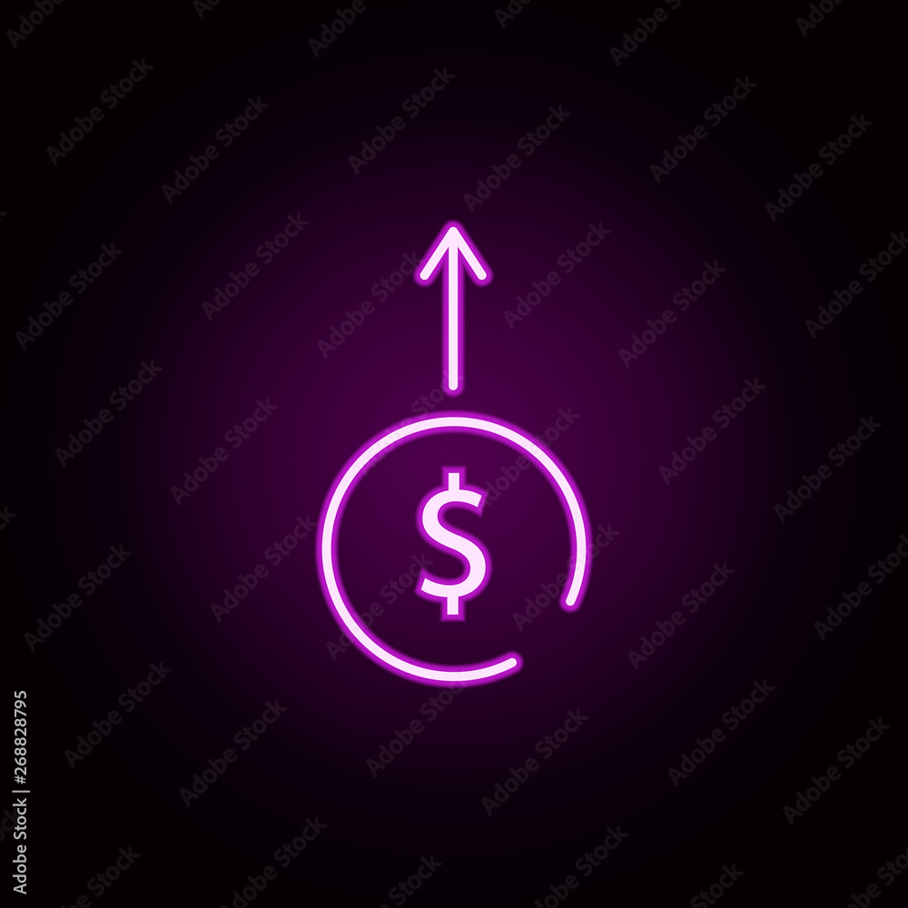 finance, increase neon icon. Elements of stratup set. Simple icon for websites, web design, mobile app, info graphics finance, increase neon icon. Elements of stratup set. Simple icon for websites, web design, mobile app, info graphics
