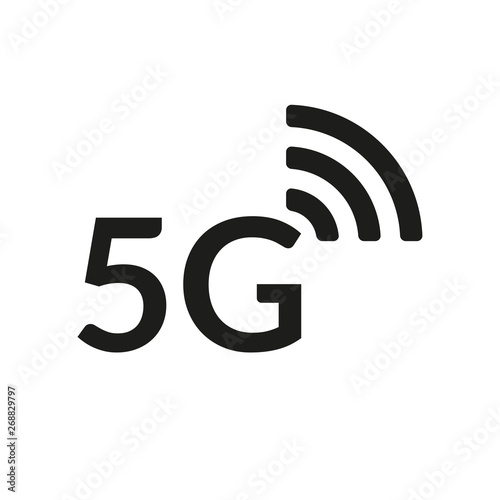 5G icon. High speed wifi or wireless network logo. Mobile Internet technology symbol. Vector illustration.