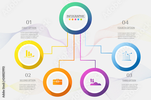 Design Business template 4 options or steps infographic chart element with place date for presentations,Creative marketing icons concept for infographic,Vector EPS10.