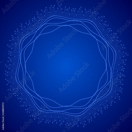 Abstract vector background. Abstract swirl form with connected lines and dots. Consisting of little graphics abstract background vector illustration