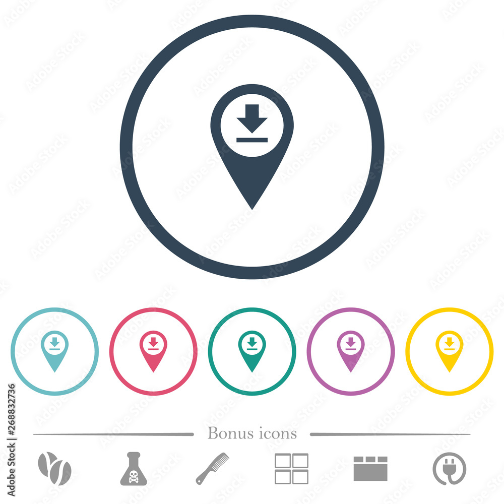 Download GPS map location flat color icons in round outlines Download GPS map location flat color icons in round outlines