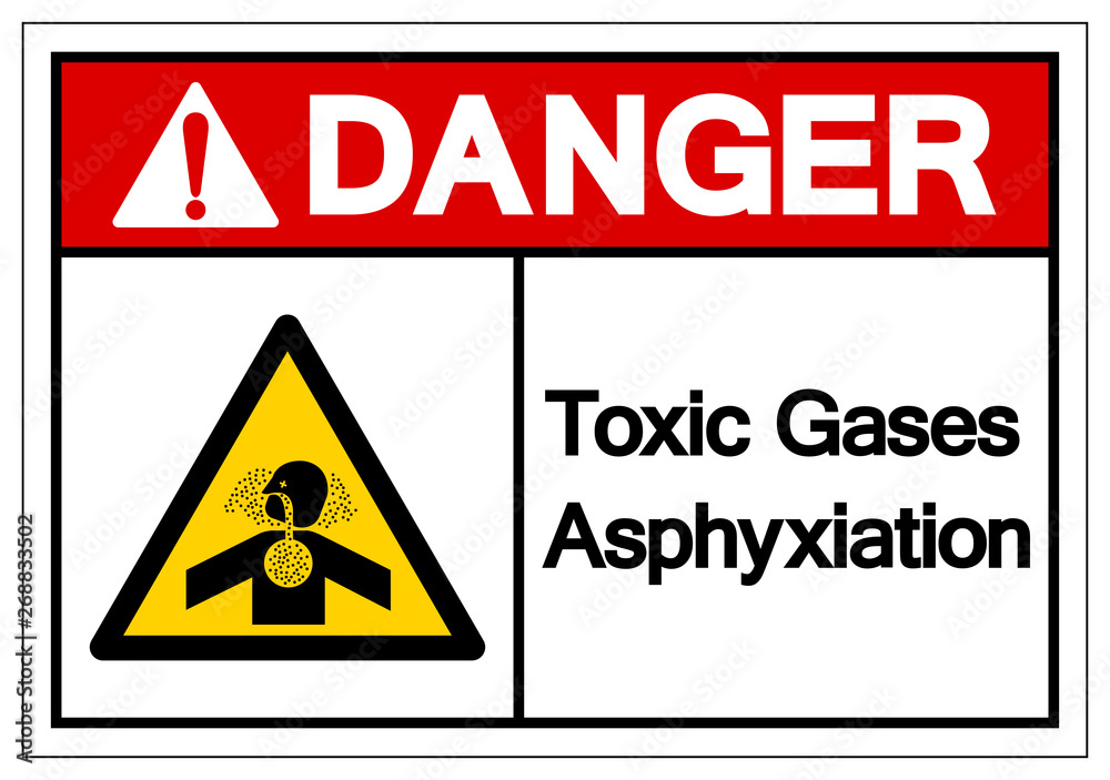 Danger Toxic Gases Asphyxiation Symbol Sign, Vector Illustration, Isolate On White Background Label .EPS10 Danger Toxic Gases Asphyxiation Symbol Sign, Vector Illustration, Isolate On White Background Label .EPS10