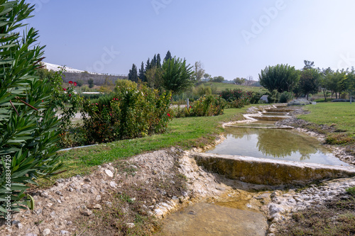 Wallpaper Mural Calcium deposits on travertine turquoise terraces at Pamukkale, Turkey Torontodigital.ca