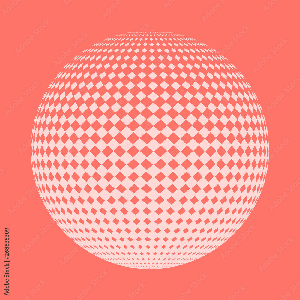 Abstract dotted round sphere. Vector illustration.